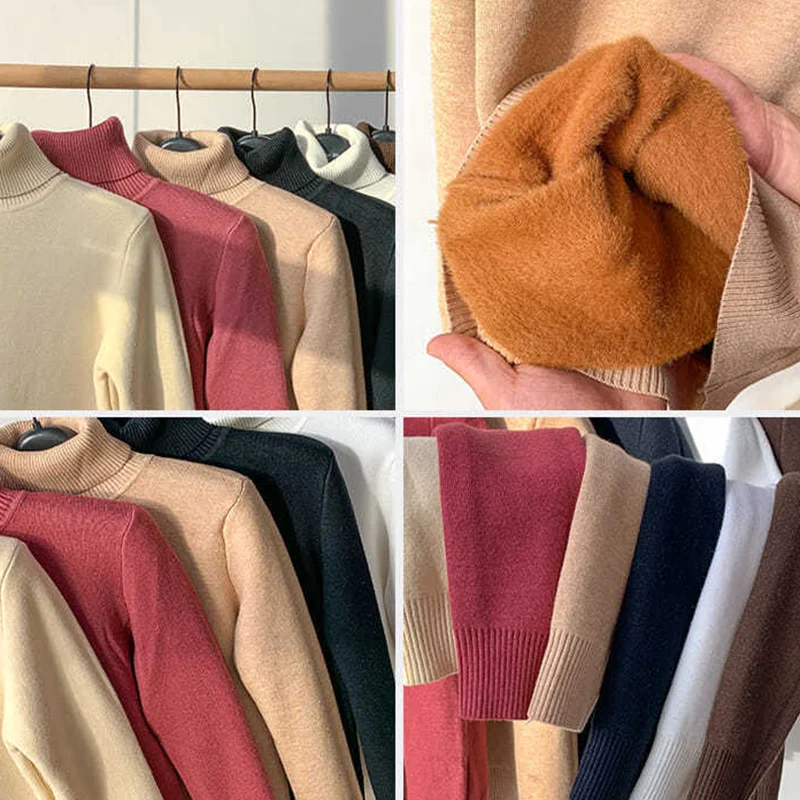 Title 8, Suéter de inverno com gola tartaruga feminino, ...