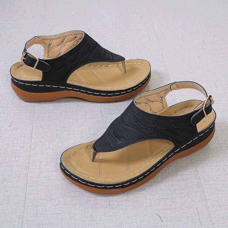 Title 8, Womens Casual Wedge Heel Sandals, Solid Color ...