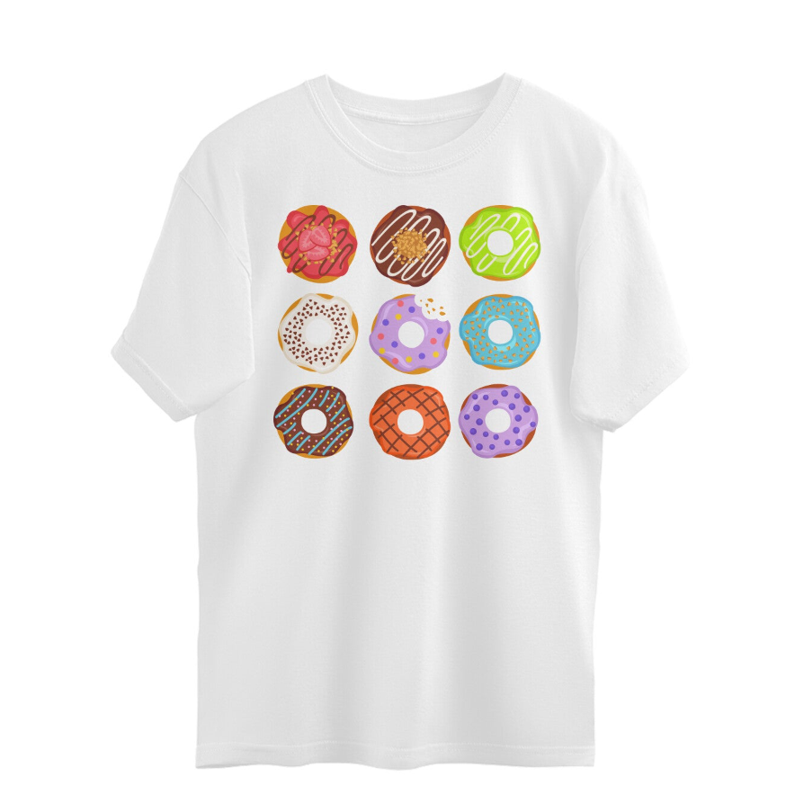 Title 2, Europees-Amerikaans digitaal donut-print casual...