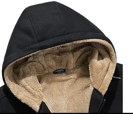 Title 7, Hooded Plus Velvet Padded Lamb Wool Coat