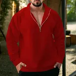 Men's Casual Fleece-Lined Stand Collar Loose Sweater provides exceptional warmth and comfort for everyday wear, perfect — photo 11