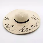 Letter Big Brimmed Straw Hat for Vacation Beach Sun Protection. Enjoy the sun in style and comfort with this wide brimme — photo 8