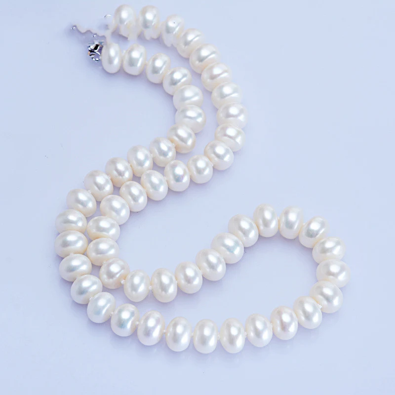 Colar de pérolas de água doce Dailan Jewelry 10-11mm, redondo "pão no vapor", botão bola, brilho intenso, joalheria de fábrica. Elegância atemporal. — foto 2