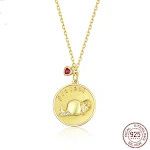 Collar dorado con elefante en relieve y oro real para amantes de los animales. Un regalo perfecto para expresar amor. — foto 3