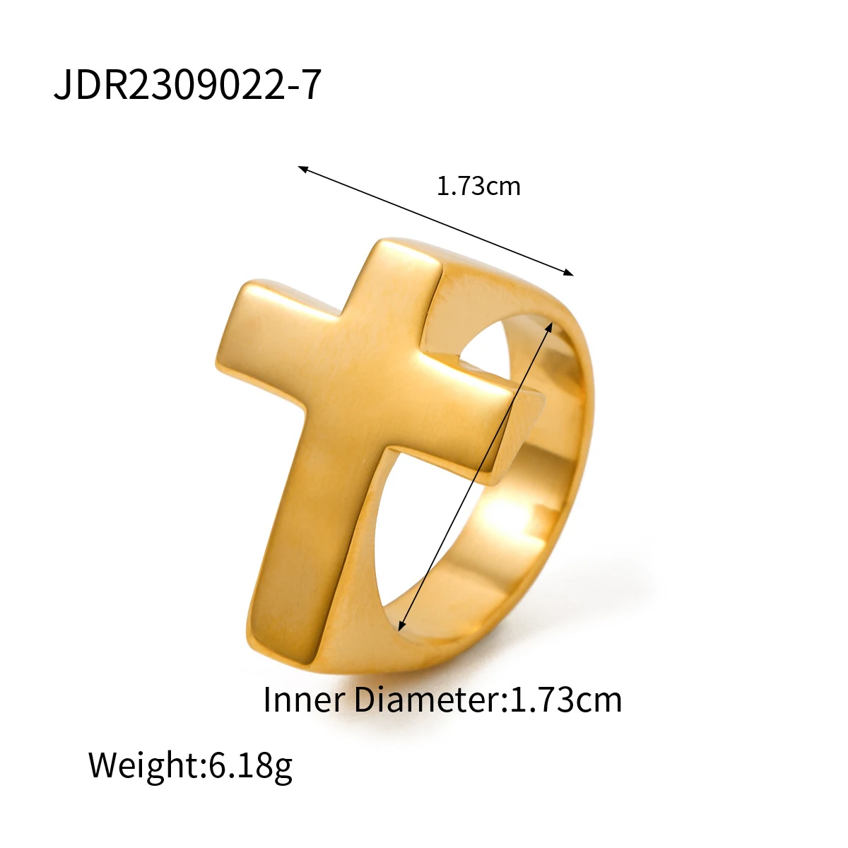 Anel de prateleira cruzado em aço inoxidável com banho de ouro 18K, elegante e durável, perfeito para exibir seus objetos de valor. — foto 9