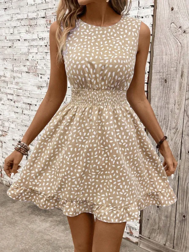 Title 6, Vestido feminino sem mangas com gola redonda e ...
