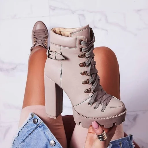 Title 6, Botas de tacón alto y medio para mujer con tacó...
