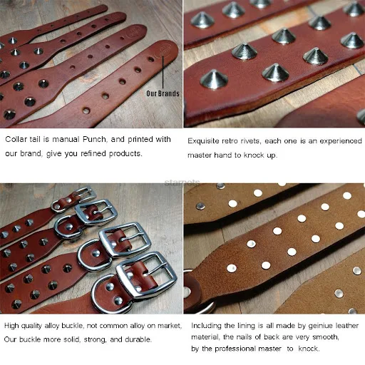 Title 3, Cowhide Collar for Small and Medium Dogs — Dura...