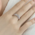 Anel de prata esterlina S925 estilo japonês e coreano, luxo leve para mulheres. Elegância e delicadeza em um design moderno e sofisticado. — foto 5