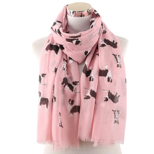 Title 5, Cute Dog Printed Scarf Womens Outdoor Sun Prot...