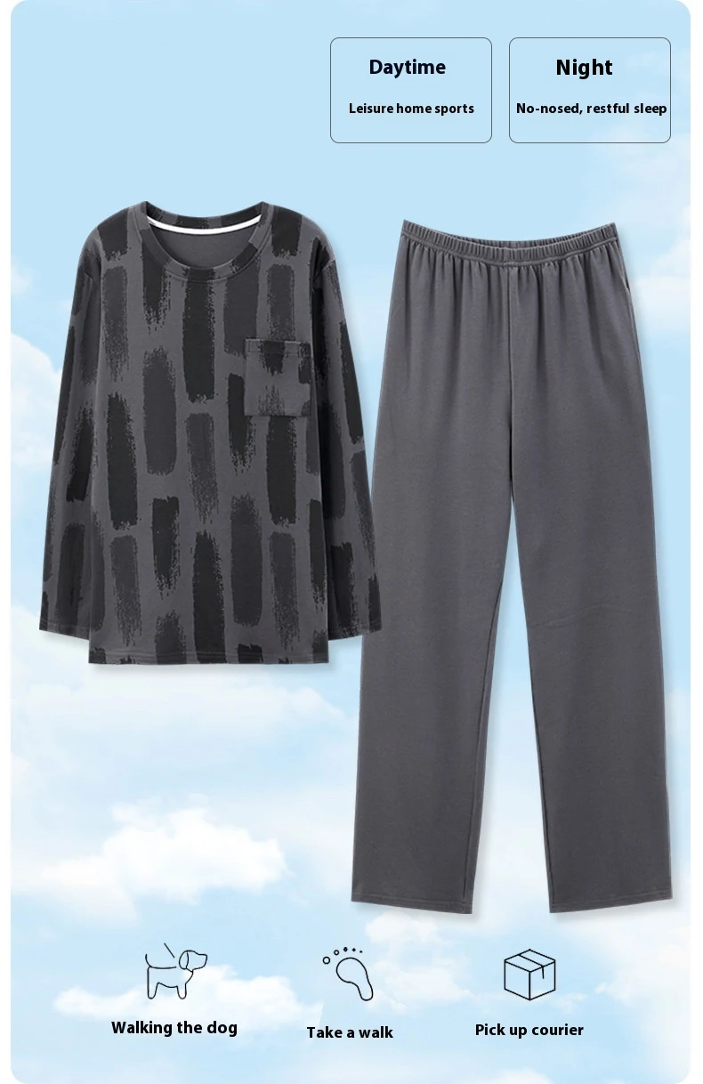 Title 4, Thin Long Sleeve Loose Plus Size Homewear Suit ...