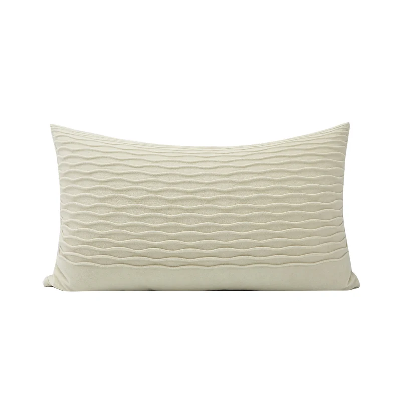 Title 5, New Beige Wave Pattern Pillows, Nordic Modern M...