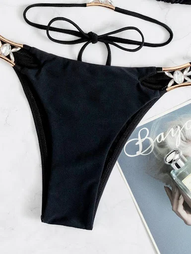Title 4, Conjunto de bikini con cuello con cordones para...