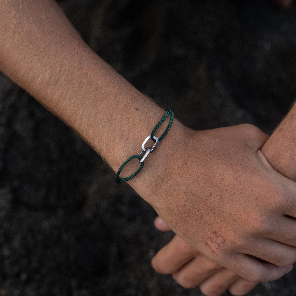 Pulseira Minimalista Personalizada Design INS de Alta Qualidade Pulseira com Anel Duplo Elegância Única — foto 5