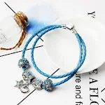 Pulseira feminina céu estrelado azul, um acessório de moda que adiciona brilho e estilo elegante ao seu visual diário. — foto 2
