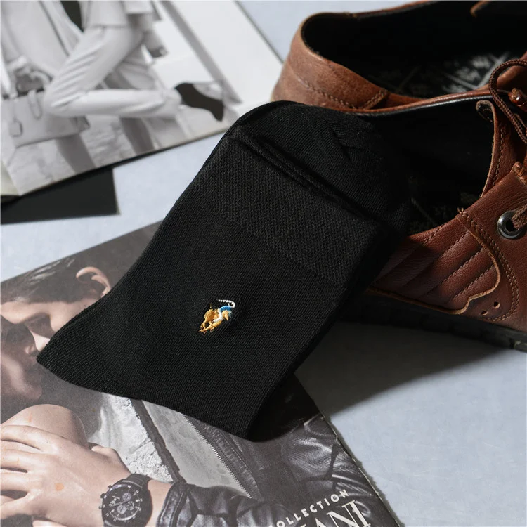 Title 19, Mens Socks Four Seasons Pure Cotton Embroidery...