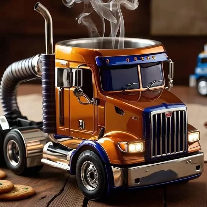 Title 3, Durable Truck Coffee Mug, handcrafted, semi-tra...