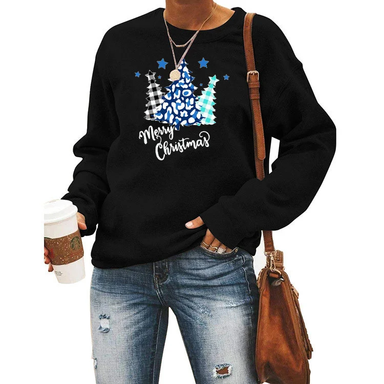 Women's Christmas Pattern Printed Long Sleeve Pullover Bottom Shirt. Cozy, comfortable, and festive, perfect for holiday — photo 2