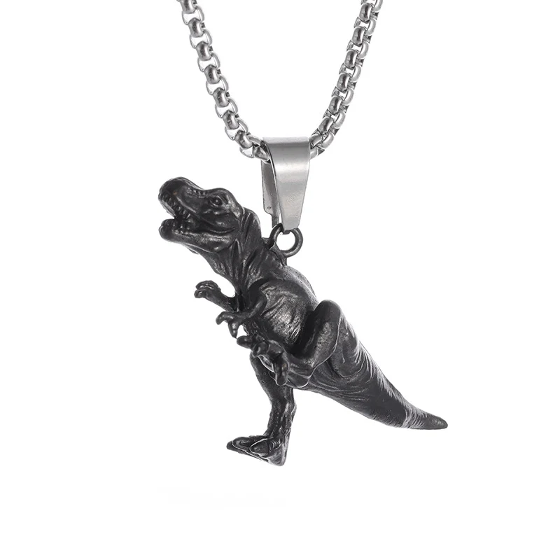 Title 1, Colar com pingente de dinossauro dominante retr...