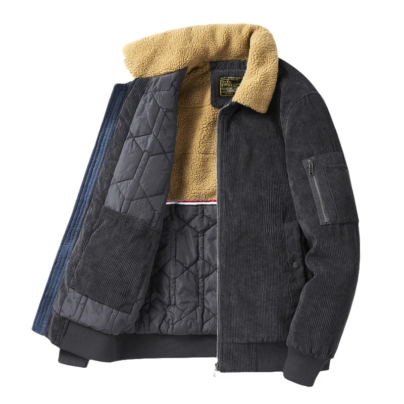 Men's Lapel Oversized Loose Cotton Jacket, offering comfortable style and a relaxed fit. Perfect for everyday wear, a ve — photo 4