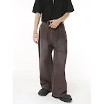 Heren Jeans Paars Los Straight Basic Stijl Niche — foto 18