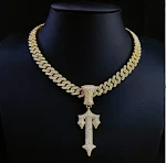 Colar pingente de espada hip hop masculino, acessório de moda. Adicione um toque de estilo urbano e autêntico ao seu visual. Mostre sua atitude. — foto 9