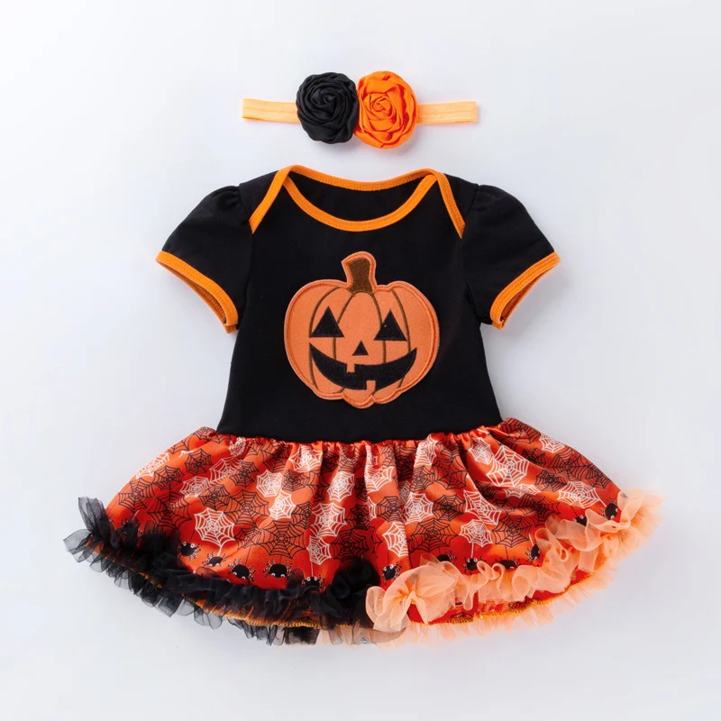 Halloween-Strampler mit Kürbis-Motiv für Babys, kurzärmlig, ideal für Kostümpartys und Halloween-Feiern, bezaubernd und bequem — foto 2