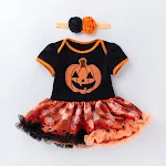 Halloween-Strampler mit Kürbis-Motiv für Babys, kurzärmlig, ideal für Kostümpartys und Halloween-Feiern, bezaubernd und bequem — foto 2