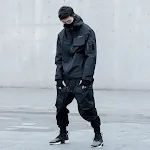 Men's Tilted Zippered Hooded Jumper, offering modern style and comfort. Unique design, perfect for a casual, trendy look — photo 2