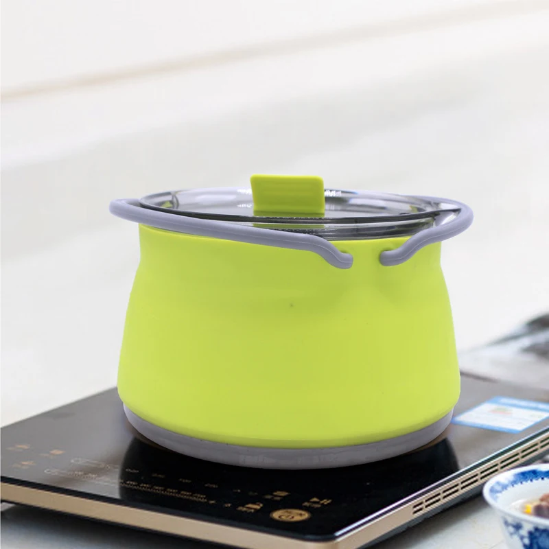 New Camping Portable Silicone Folding Kettle Outdoor Compressible Folding Pot Travel Silicone Kettle Lightweight Compact — photo 5