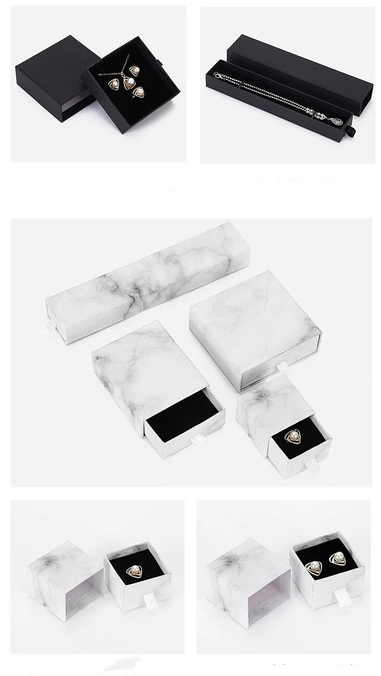 Title 6, Luxury black carton small slideable jewelry dra...