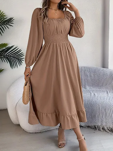 Title 29, Elegant Casual Ruffled Solid Color Square Colla...