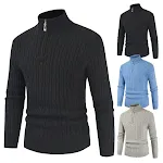 Men's Zipper High Collar Pullover Sweater, providing warmth and modern style. A comfortable and stylish choice, perfect — photo 7