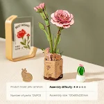 Wooden Floral Building Blocks DIY Handmade Jigsaw Puzzle Assembling Toy Model Christmas Gift. Enhance creativity and fin — photo 3