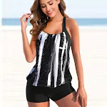 Traje de baño bikini de talla grande con diseño dividido para mujeres. Disfruta del sol con comodidad y estilo en la playa o piscina, perfecto para ti. — foto 20