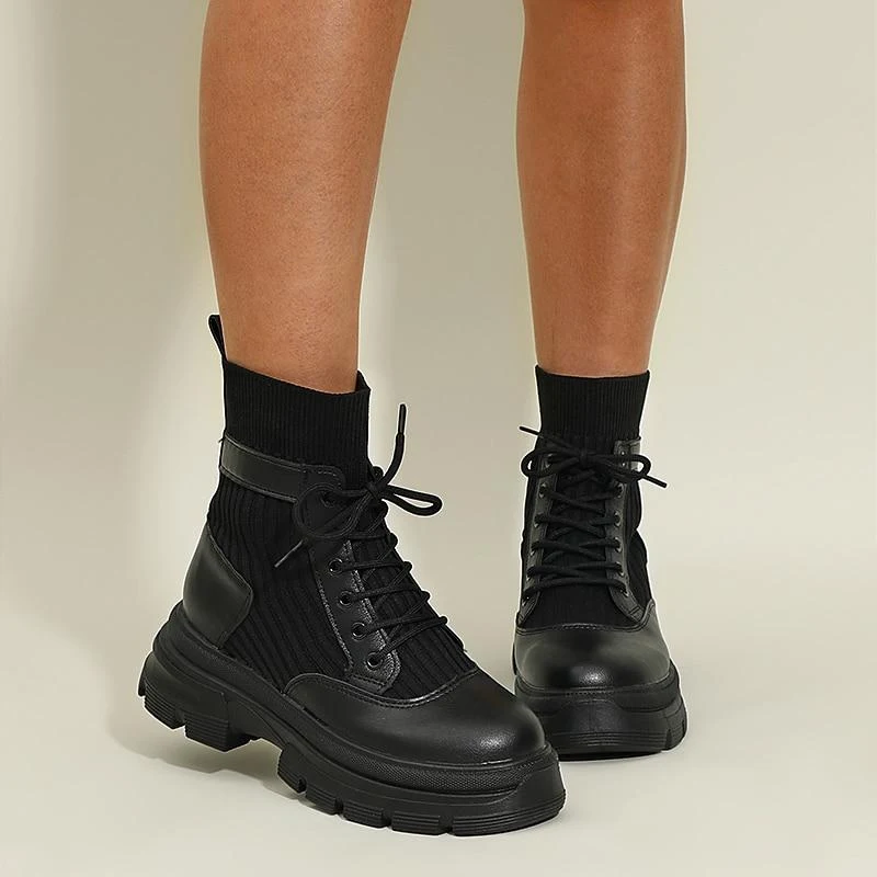 Women's Spring and Autumn Single Boots, Thick Soled and Thick Heel Short Boots, Comfortable and Stylish, Perfect for Eve — photo 5