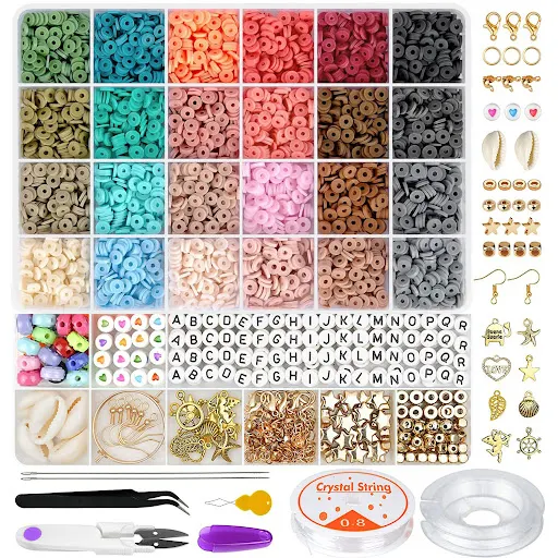 Title 8, 6000 PCs Polymer Clay Beads Set for DIY Handmad...