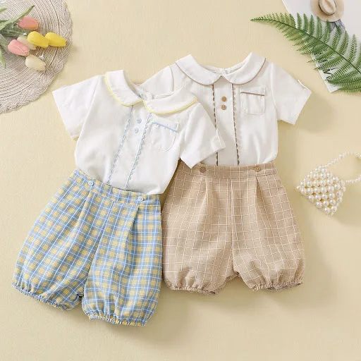 Title 4, Conjunto Infantil Camisa Manga Curta Shorts Xad...