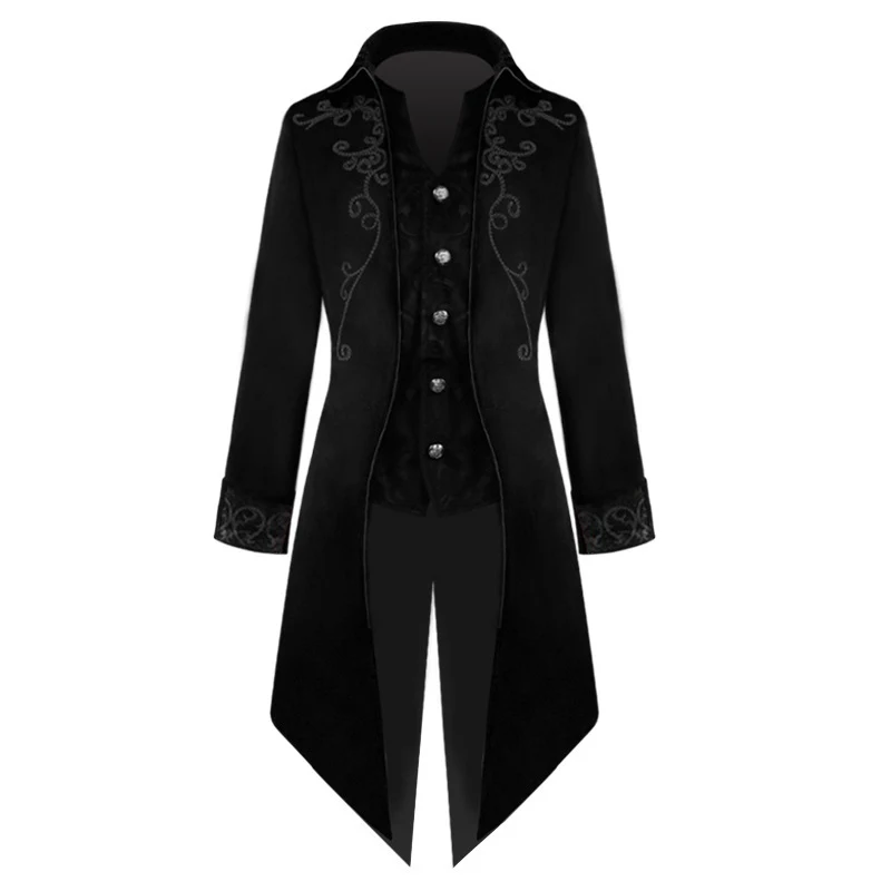 Swallowtail Medieval Retro Men's Punk Gothic Coat perfect for creating a bold and unique vintage-inspired look. — photo 2