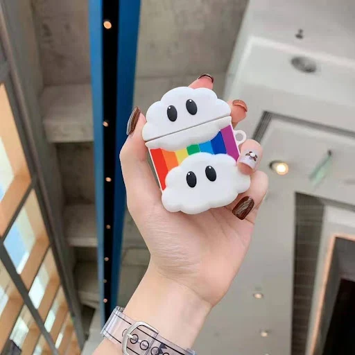 Title 10, Apple compatible cartoon rainbow earphone shell...