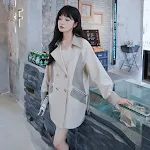 Trench coat corto casual avorio con contrasto – Stile rilassato ed elegante per ogni occasione – Perfetto per un look moderno e versatile — foto 5