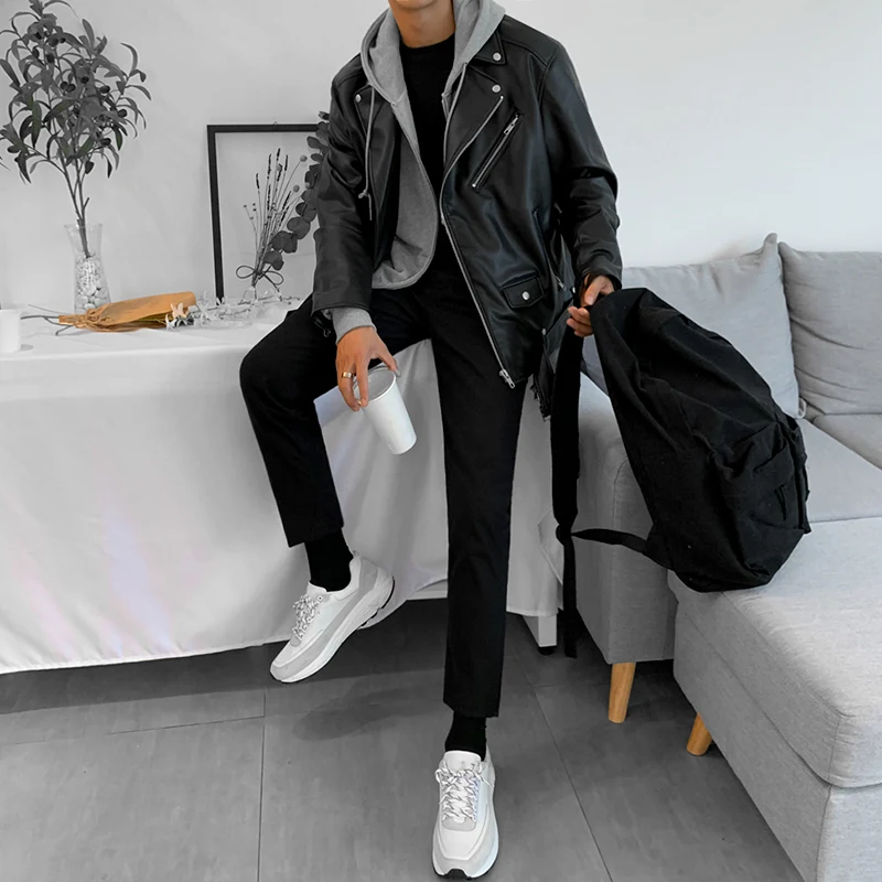 Title 2, Giacca da moto da uomo in stile coreano, slim f...