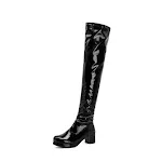 Candy Patent Leather Ladies Back Zip Knee Boots offer a stylish and comfortable way to elevate any outfit with a touch o — photo 5