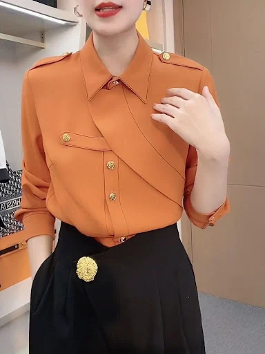 Title 6, Womens Spring and Autumn Shirts, Irregular Des...