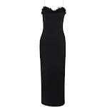 Vestido feminino com decote em V e saia rabo de peixe peluda, para um visual elegante e sofisticado, perfeito para festas e eventos. — foto 1