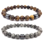 Pulseira magnética de contas de olho de tigre preta. Nova moda masculina. Design elegante e atrativo. Alívio do estresse e bem-estar. — foto 12