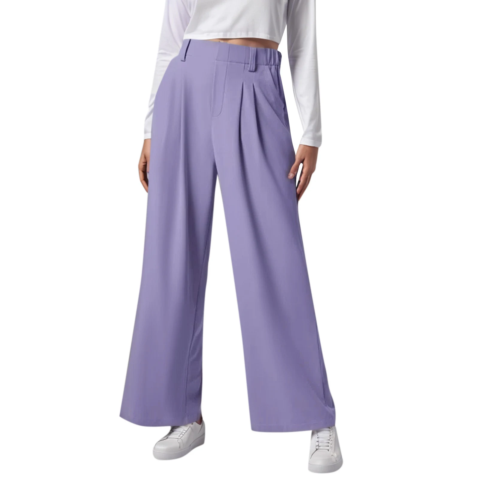 High Waist Straight Loose-fit Tapered Trousers Casual Simple, offering comfort and a relaxed style for everyday wear and — photo 7