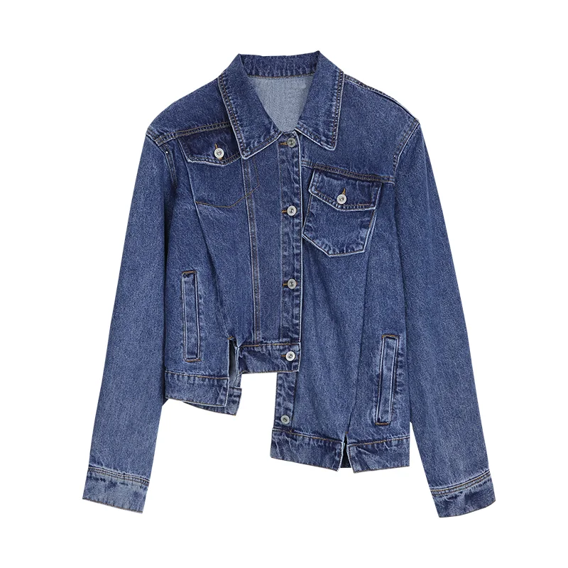 Title 6, Niche Mens Shoulder Pad Denim Jacket, a stylis...