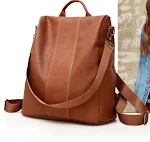 Mochila de viagem feminina de couro macio, grande capacidade, moda casual e simples. Leve tudo o que precisa com conforto e estilo. — foto 1