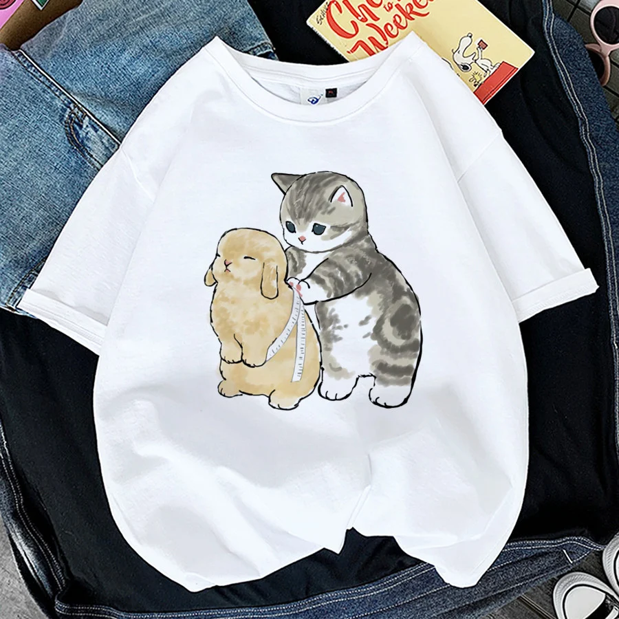 Gato estampado feminino manga curta — foto 3